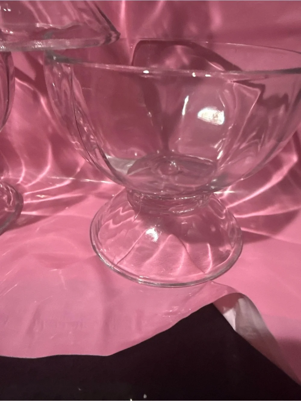 Libbey Vintage Clear Glass Pedestal Dessert Bowls - Set of 6